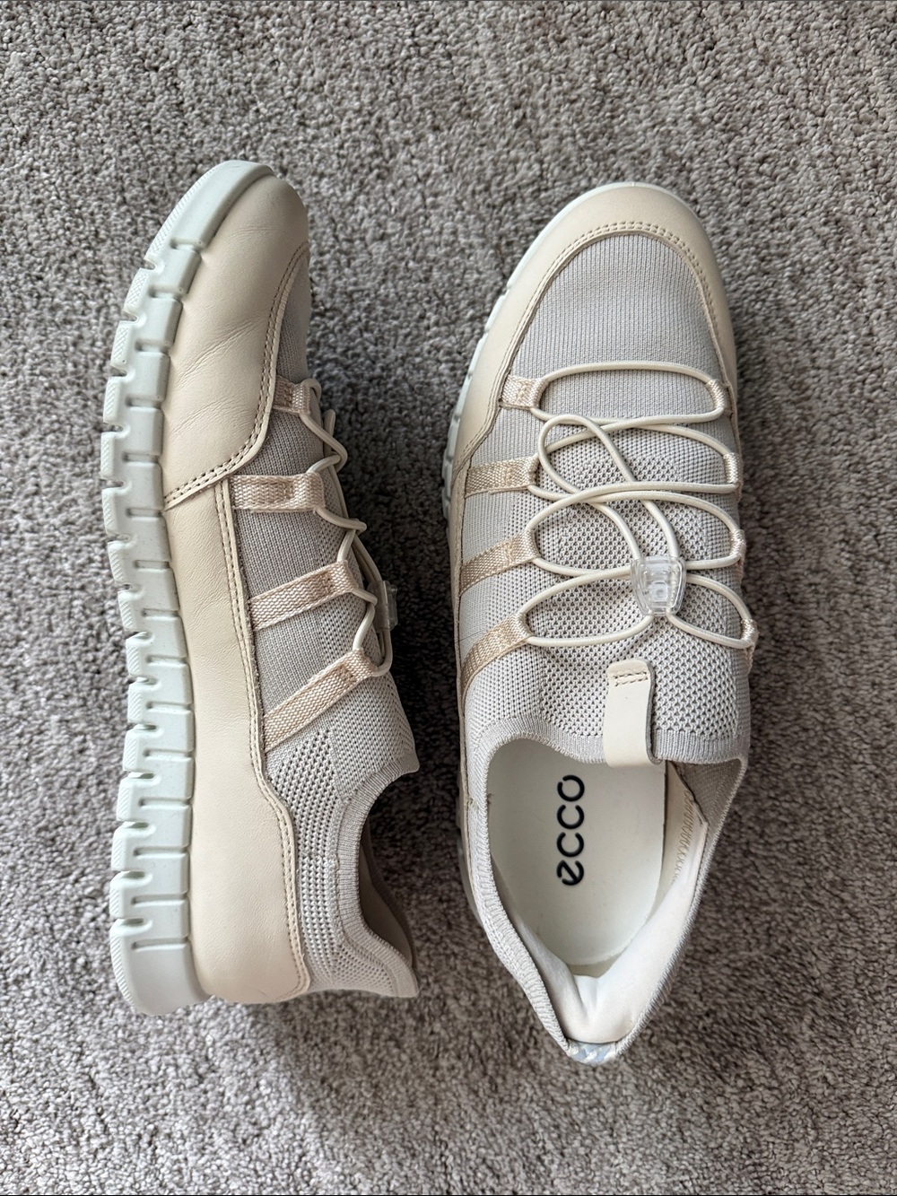 Ecco Women's Light Beige Slip-On Sneakers